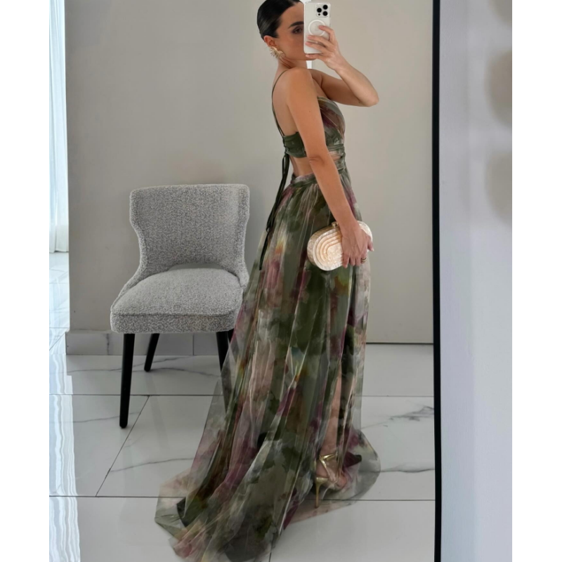 Camisole-Kleid mit Netzbedruckung für Damen