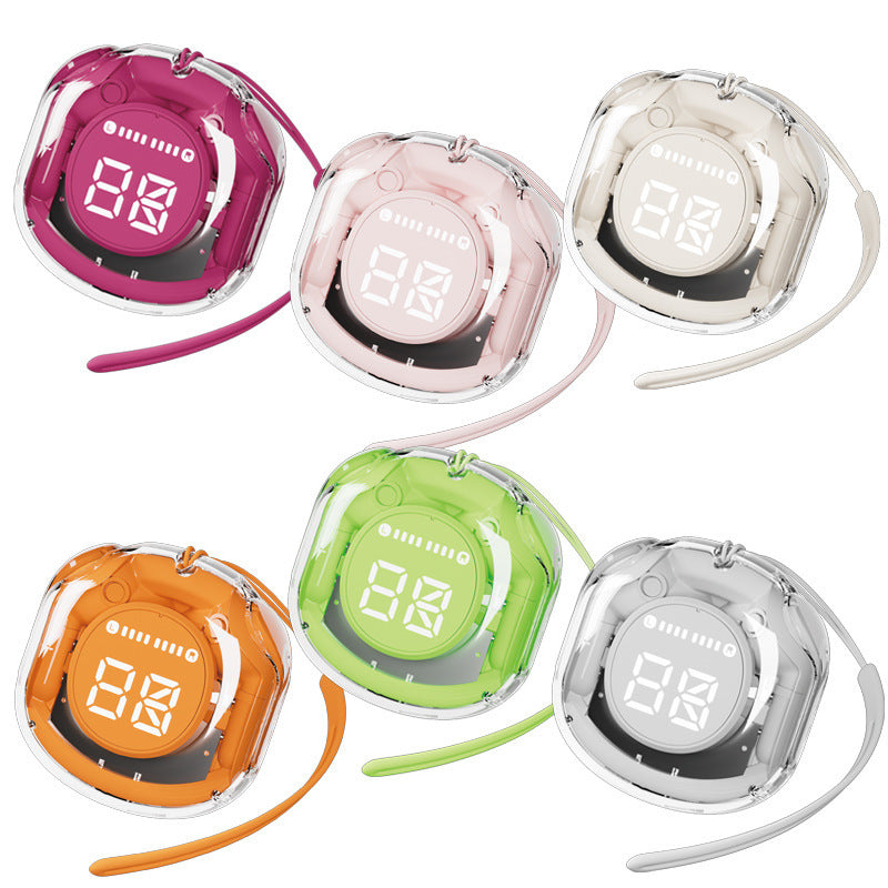 Mini Crystal Wireless Earphones Bluetooth 5.3 Headphones LED Power Display