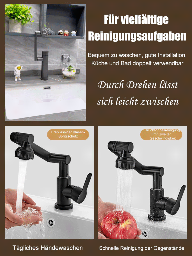 ⚡LIMITIERTES ANGEBOT: 1080° Dreh-Wasserhahn mit 4 Strahlarten | Für Küche & Bad