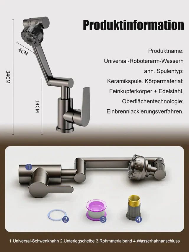 ⚡LIMITIERTES ANGEBOT: 1080° Dreh-Wasserhahn mit 4 Strahlarten | Für Küche & Bad