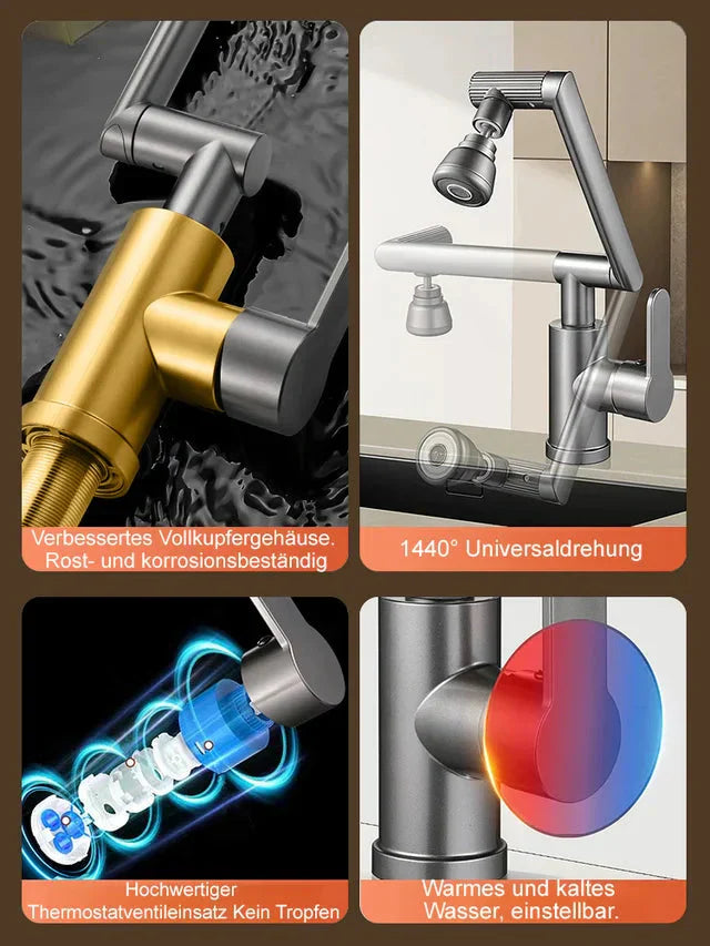 ⚡LIMITIERTES ANGEBOT: 1080° Dreh-Wasserhahn mit 4 Strahlarten | Für Küche & Bad