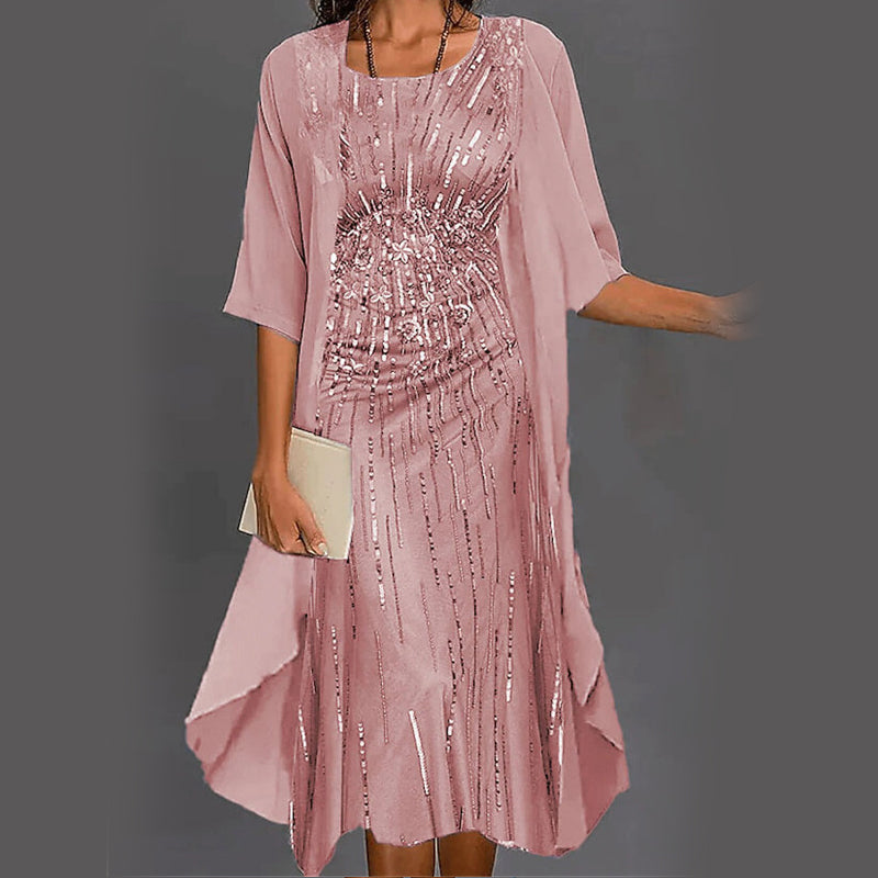 🌸Neue Modelle für den Bräutigam 2025👗Elegantes 2-teiliges Set: Halbarmbluse + Kleid