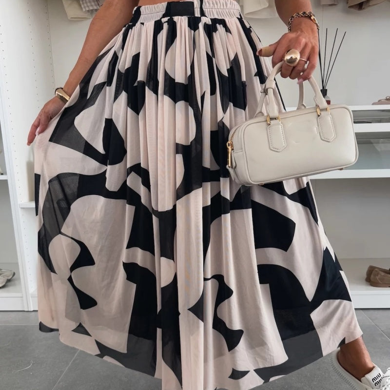 🌸LIMITIERTER Trend-Maxirock – Stylischer Druck & bequemer Gummibund | Nur kurze Zeit 50% Rabatt