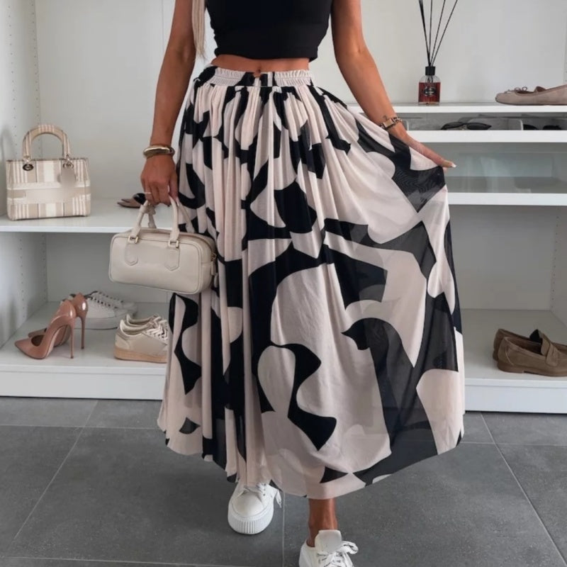 🌸LIMITIERTER Trend-Maxirock – Stylischer Druck & bequemer Gummibund | Nur kurze Zeit 50% Rabatt