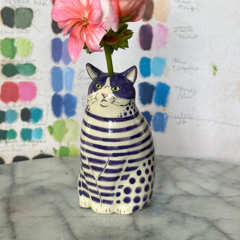 🔥Heißer Verkauf 50% Rabatt💝Katzenvase mit Punkten🐱