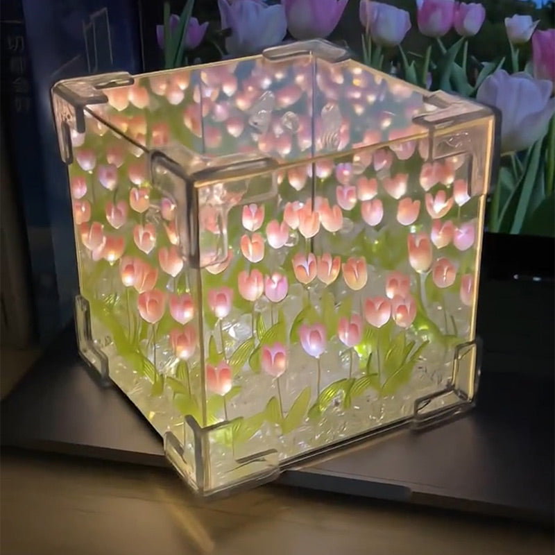 🌷 Oster-Sonderangebote 30% Rabatt! 🥚✨Magischer Würfel DIY Tulip Mirror Light