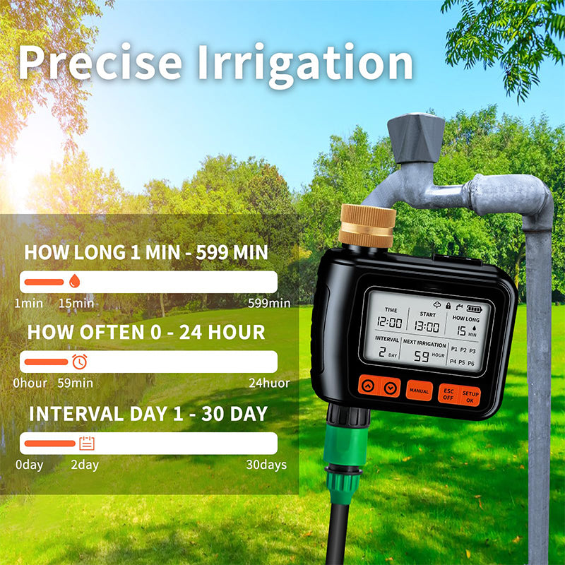 Bewässerungstimer mit großem LCD-Display für Gartenhaus