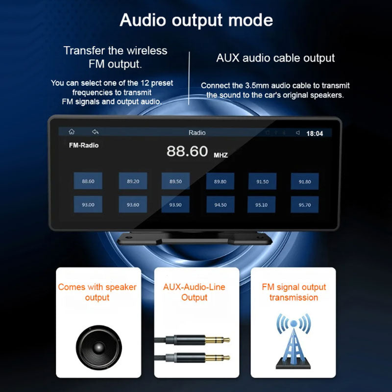 10,26-Zoll-Carplay-Bildschirm für Autos mit Rückfahrkamera