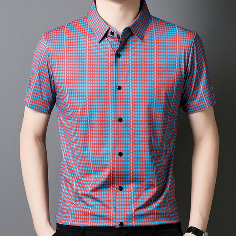 🔥2025 New Arrival🔥 Kühlendes kariertes Kurzarm-Knopfhemd für Männer