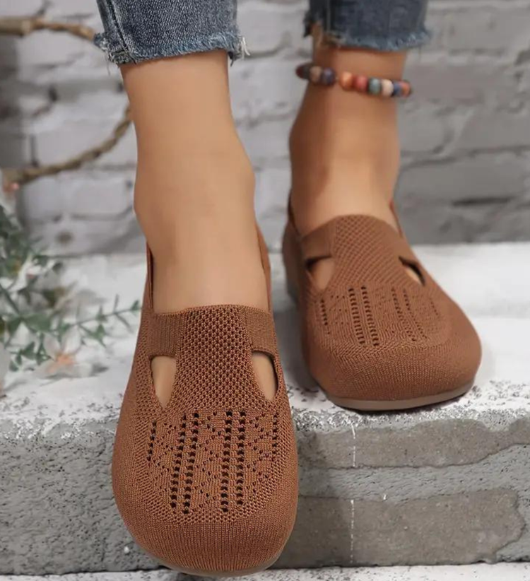 👟 Bequeme Strick-Slipper für Damen | Leicht & Atmungsaktiv | Flache Hausschuhe zum Relaxen