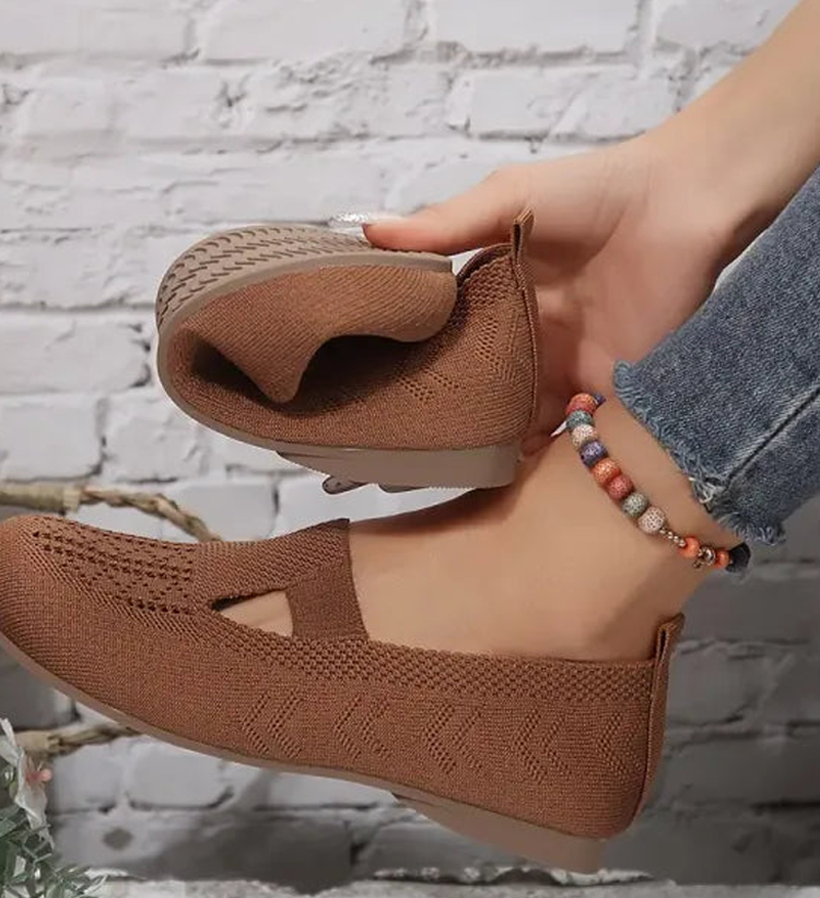 👟 Bequeme Strick-Slipper für Damen | Leicht & Atmungsaktiv | Flache Hausschuhe zum Relaxen