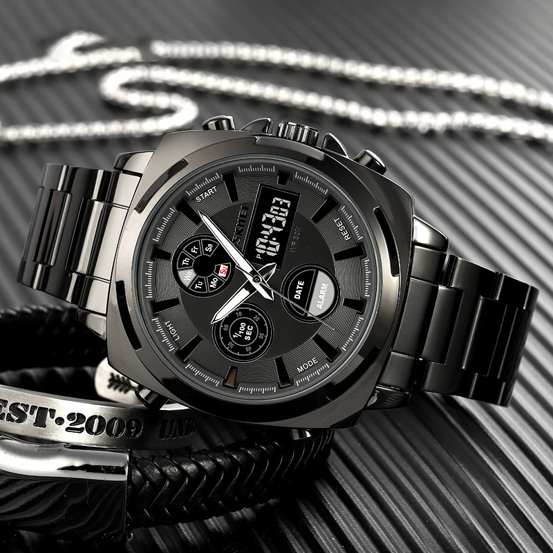 🎁【Vaterstag-Angebot】Herrenuhr – Analog-Digital mit Alarmfunktion