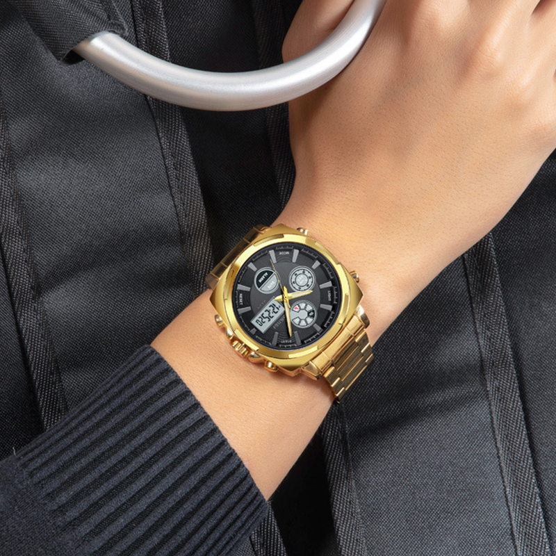 🎁【Vaterstag-Angebot】Herrenuhr – Analog-Digital mit Alarmfunktion