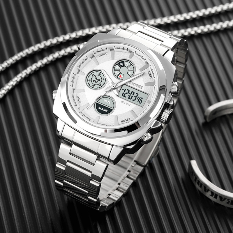 🎁【Vaterstag-Angebot】Herrenuhr – Analog-Digital mit Alarmfunktion