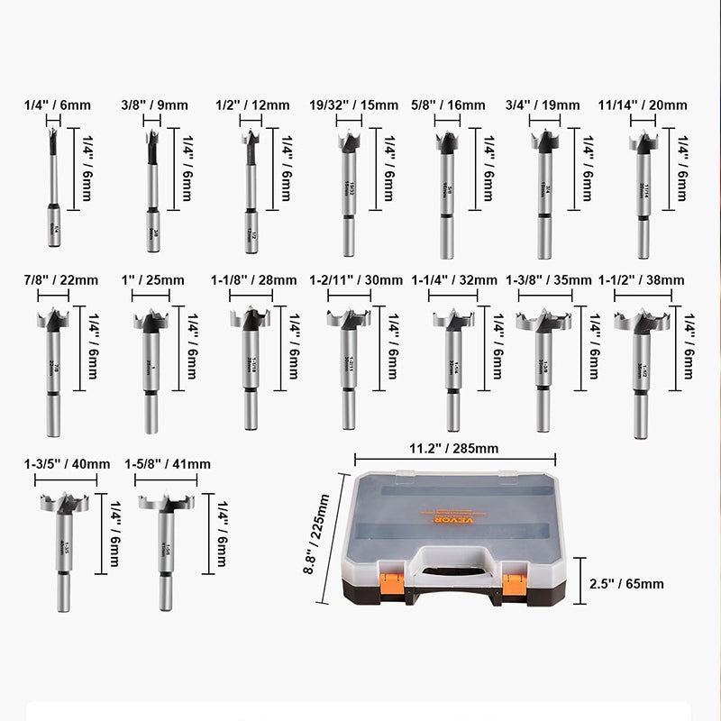 3-in-1 Anti-Rutsch-Sechskant-Holzlochbohrer-Set