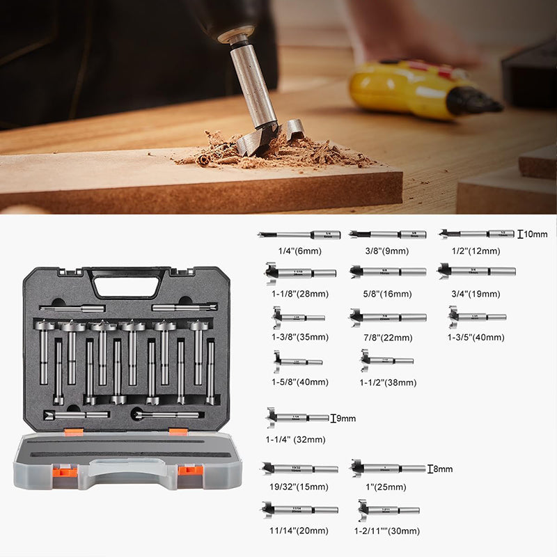 3-in-1 Anti-Rutsch-Sechskant-Holzlochbohrer-Set