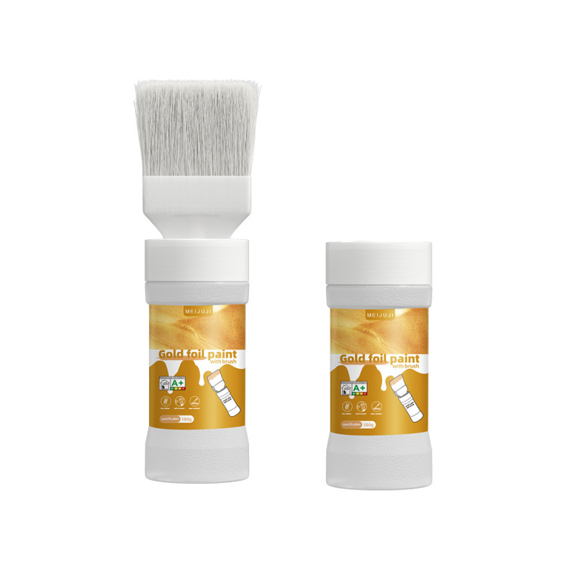 Wasserbasierende Metallic-Silber-Farbe mit integriertem Pinsel
