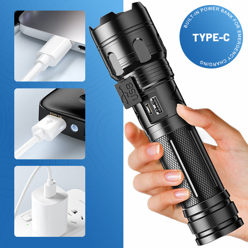 🔥Multifunktionale tragbare Outdoor-Zoom-Taschenlampe