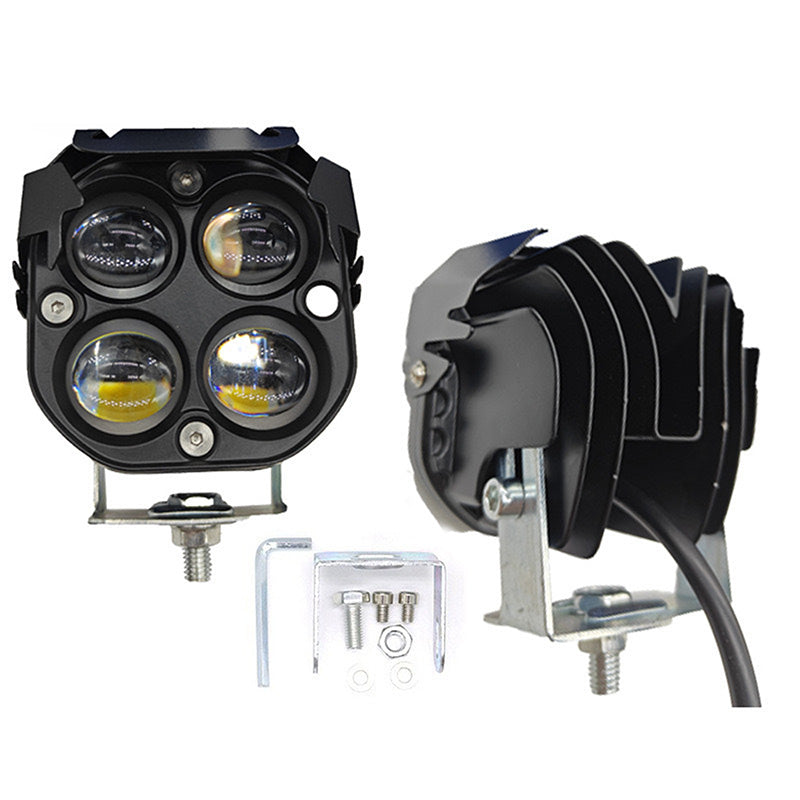 4-LED Motorradscheinwerfer (40W, 4000LM, IP67) – Aluminiumgehäuse, 6000K Tageslichtweiß