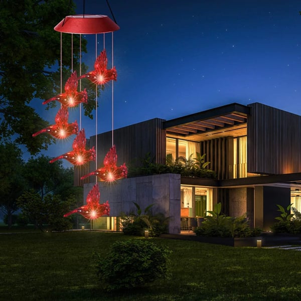 🦋 Verschönern Sie Ihren Garten – ✨ Kreative Vogel-Design-Solar-Windspiel