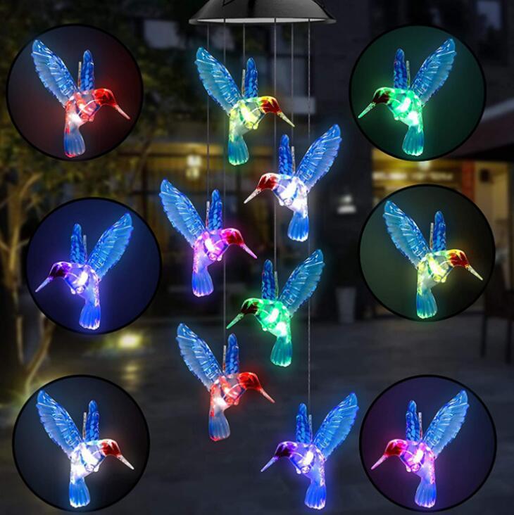 🦋 Verschönern Sie Ihren Garten – ✨ Kreative Vogel-Design-Solar-Windspiel