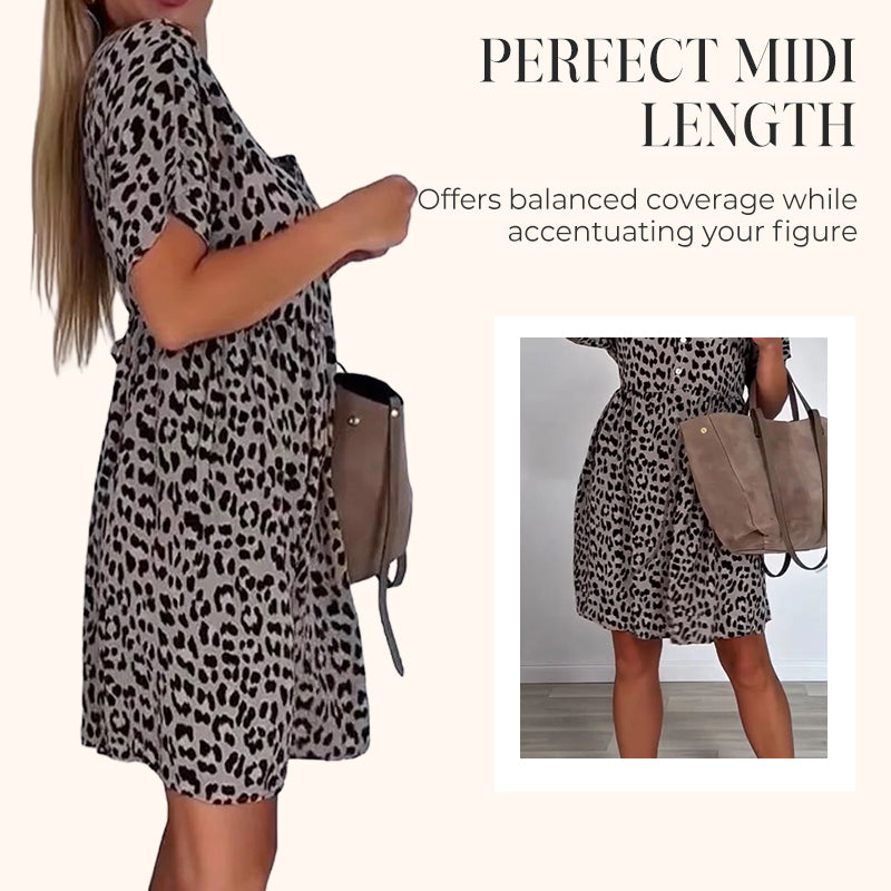 🔥Sommer-Hot-Sale 50% Rabatt❤️Lässiges Damenkleid mit V-Ausschnitt und kurzen Ärmeln