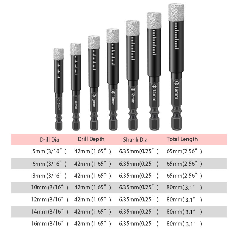 🎁Zeitlich begrenzt 50%RABATT💕Sechskantschaft-Bohrer für Marmor/Fliesen/Stein🛠️