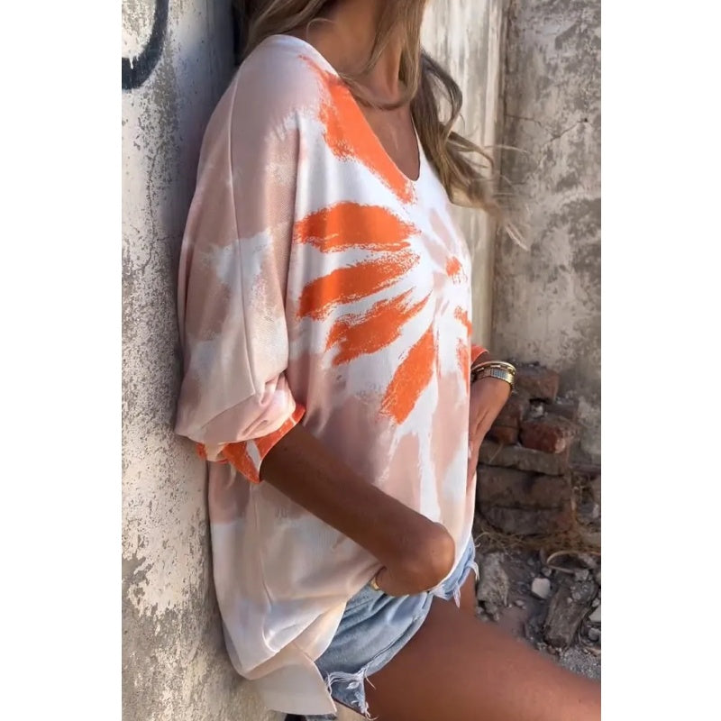 ✨Begrenzte Zeit 50% Rabatt💃 - Batik-Muster T-Shirt für Frauen in Übergröße
