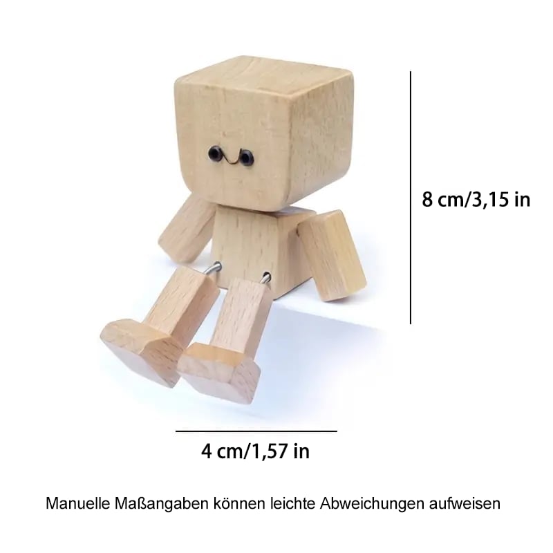 đWippendes HolzmĂ€nnchen Mit WohlfĂŒhl-LĂ€cheln â Kreatives Auto-Duftaccessoire