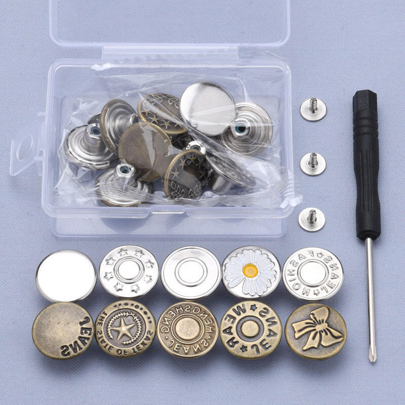 🔥Black-Friday-Mega-Angebot – 50 % Rabatt!🔥Abtrennbarer Nähfreier Jeans-Knopf-Set