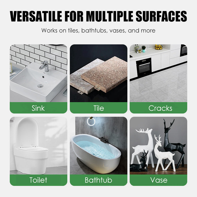 Keramik- & Fliesen-Reparaturpaste – Doppelrohr Füllmasse für Emaille, Marmor und Bodenfliesen