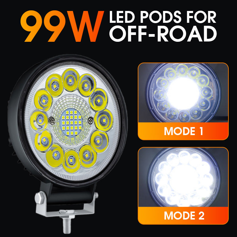 💡4-Zoll-LED-Pod mit 99 W für Offroad-Anwendungen✨
