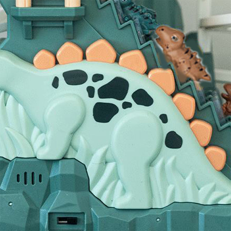 Elektrische Doppelspur-Dinosaurier-Rutsche – Interaktiver Spielspaß mit Spurwechseln und Lichteffekten