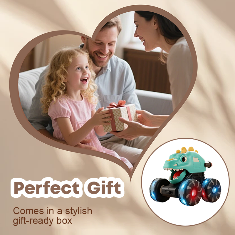 Press & Go Dinosaurier-Spielzeugauto mit Lichtern