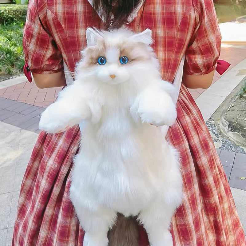 Süßer Katzen-Plüsch-Rucksack