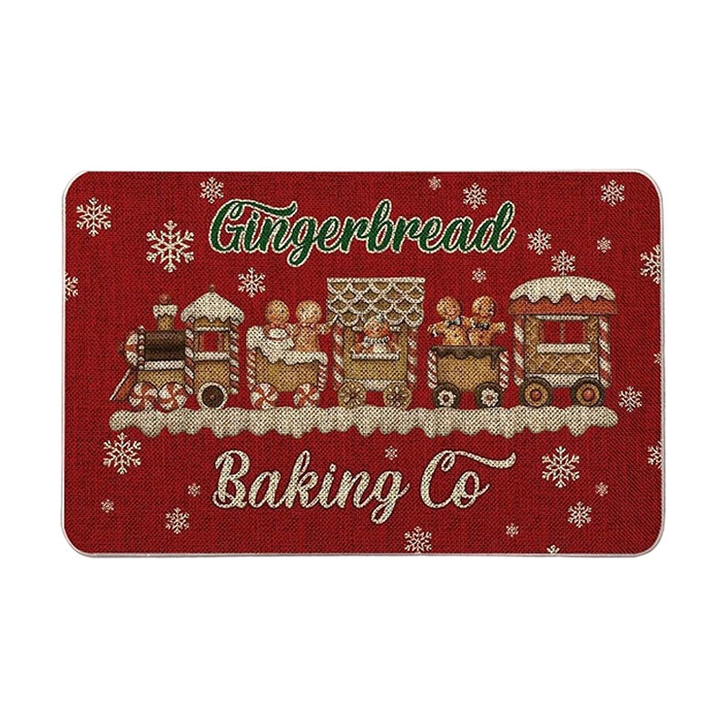 🎄✨Weihnachts-Küchenmatte für gemütliche Festtage - Rutschfest, leicht zu reinigen mit weihnachtlichen Dekormotiven