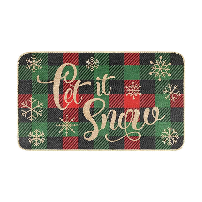 🎄✨Weihnachts-Küchenmatte für gemütliche Festtage - Rutschfest, leicht zu reinigen mit weihnachtlichen Dekormotiven
