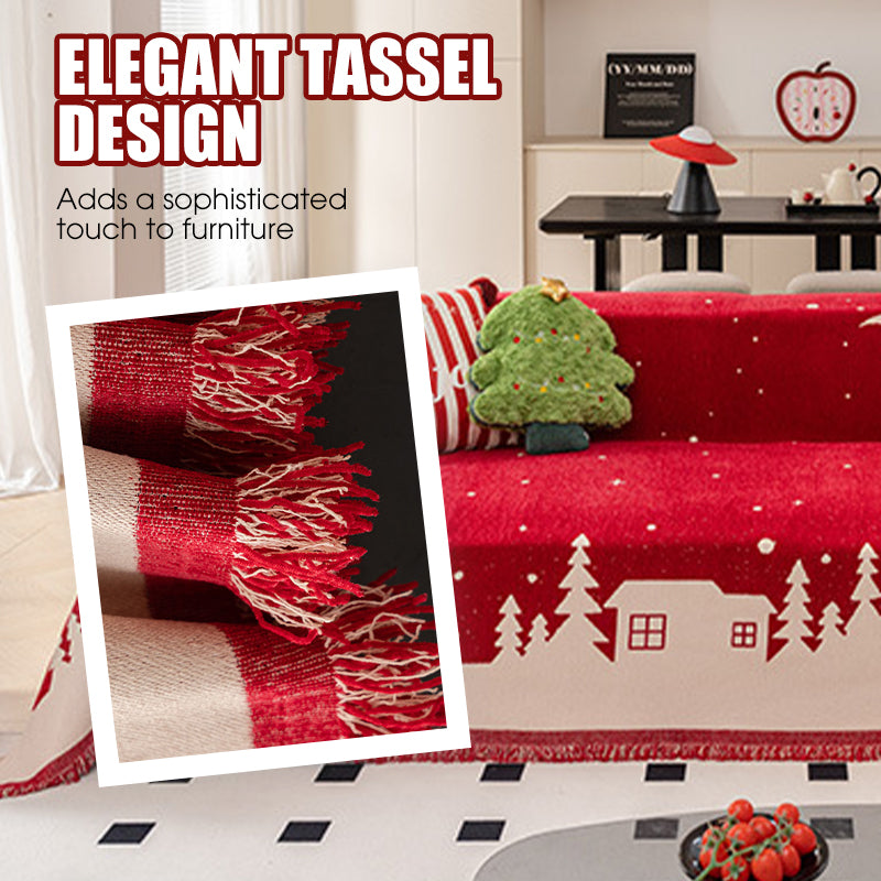 Christmas Chenille Sofa Slipcover - Weihnachten Chenille Sofa Schonbezug