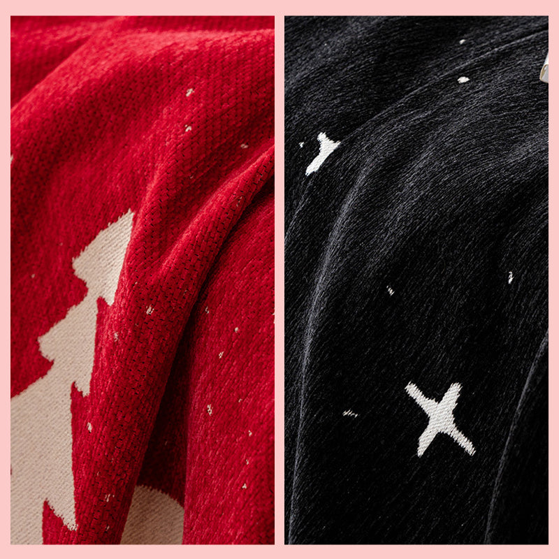 Christmas Chenille Sofa Slipcover - Weihnachten Chenille Sofa Schonbezug