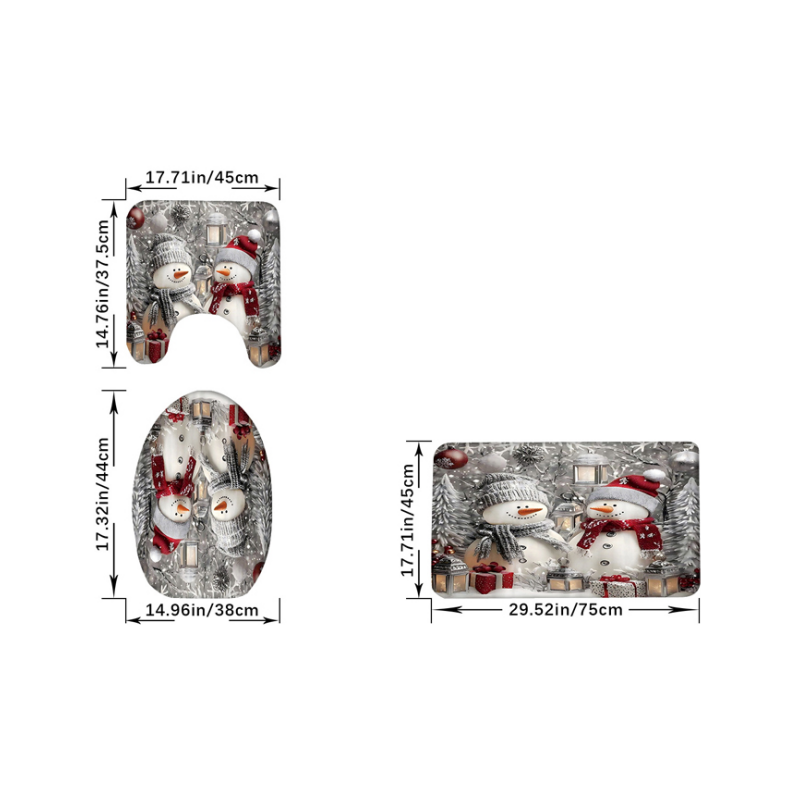 đ„Black-Friday-Mega-Angebot â 50 % Rabatt!đ„Weihnachts-Schneemann-Duschvorhang-Sets mit 12 Haken