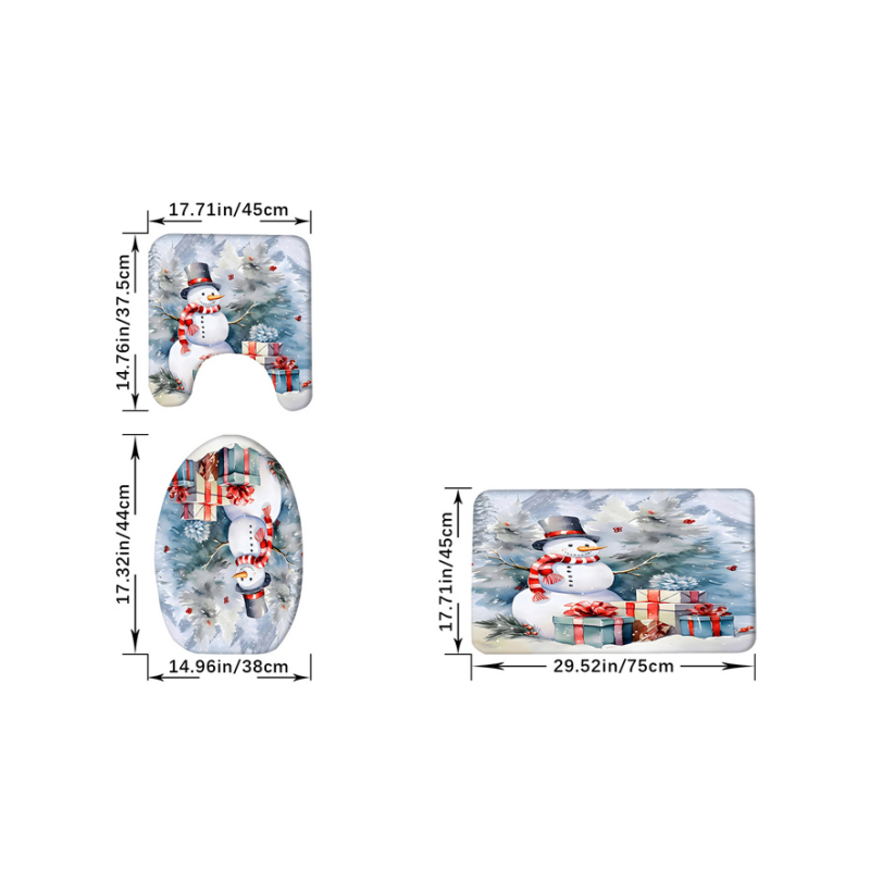 đ„Black-Friday-Mega-Angebot â 50 % Rabatt!đ„Weihnachts-Schneemann-Duschvorhang-Sets mit 12 Haken