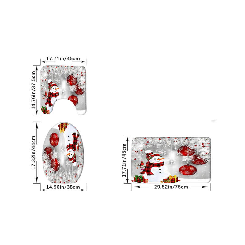 đ„Black-Friday-Mega-Angebot â 50 % Rabatt!đ„Weihnachts-Schneemann-Duschvorhang-Sets mit 12 Haken