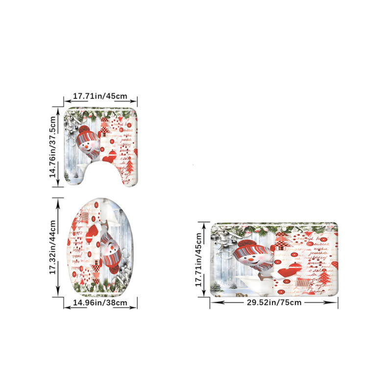 đ„Black-Friday-Mega-Angebot â 50 % Rabatt!đ„Weihnachts-Schneemann-Duschvorhang-Sets mit 12 Haken