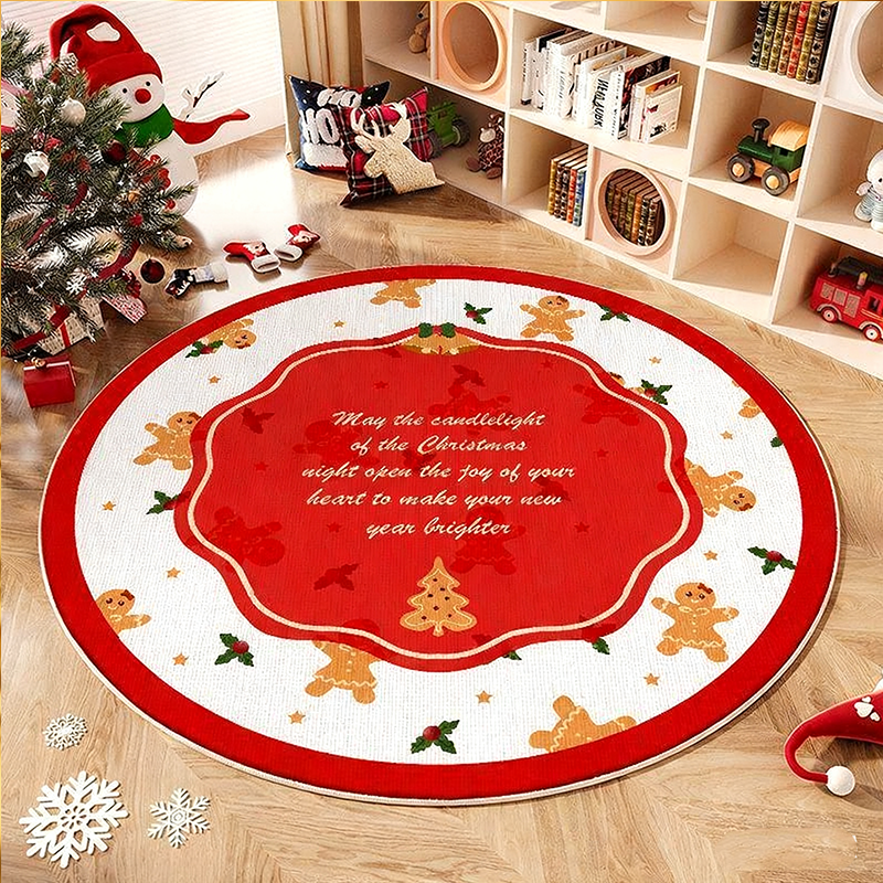 💖Black-Friday-Mega-Angebot – 50 % Rabatt!💖Rutschfester runder Teppich im Weihnachtsbaum-Design