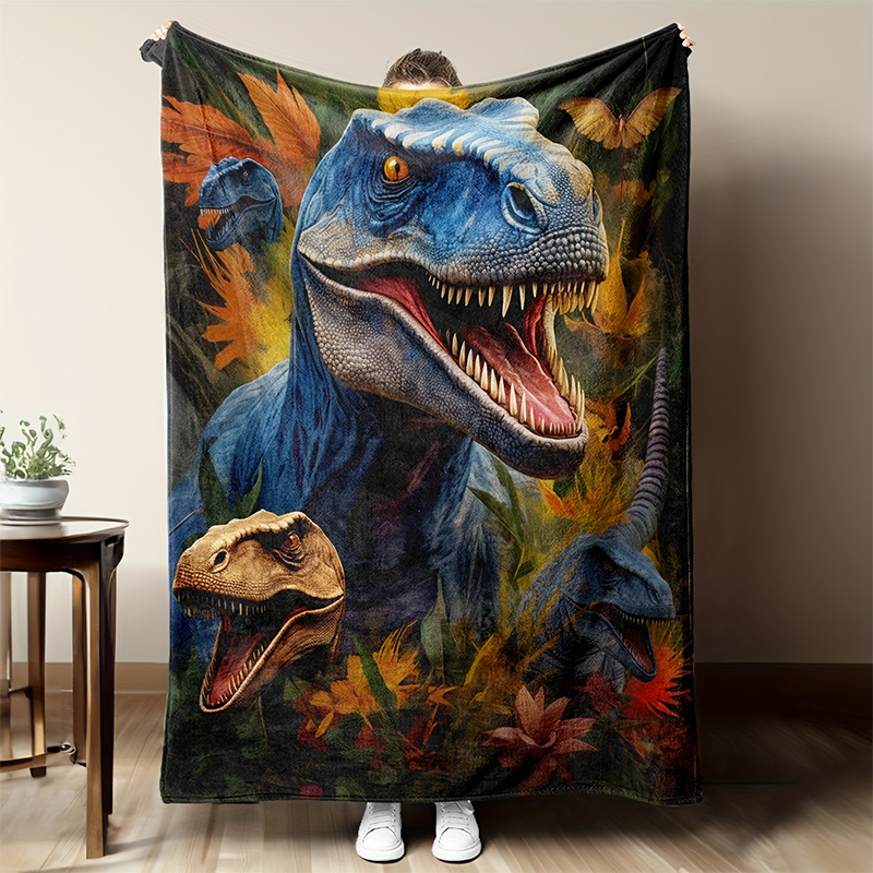 💖Black-Friday-Mega-Angebot – 50 % Rabatt!💖Lebhaftes Dinosaurier-Print Flanell-Decke