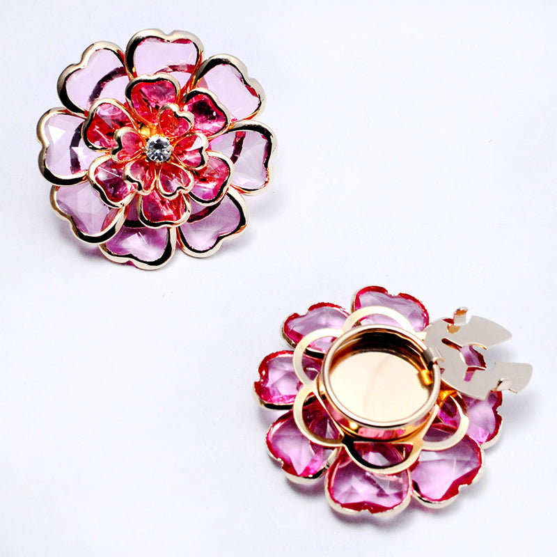 Zweiteiliges Schmuckset: Manschettenknöpfe & Brosche mit Rhinestone-Blütendesign ✨🌷 Vielseitig tragbar – Für festliche Anlässe & elegante Alltagsakzente