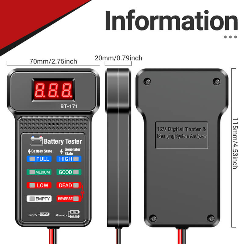 🔋 Batterietester 12V Multifunktionsdiagnosegerät für Kfz-Starterbatterien – präzise Prüfung von Spannung, Startstrom und Gesundheit