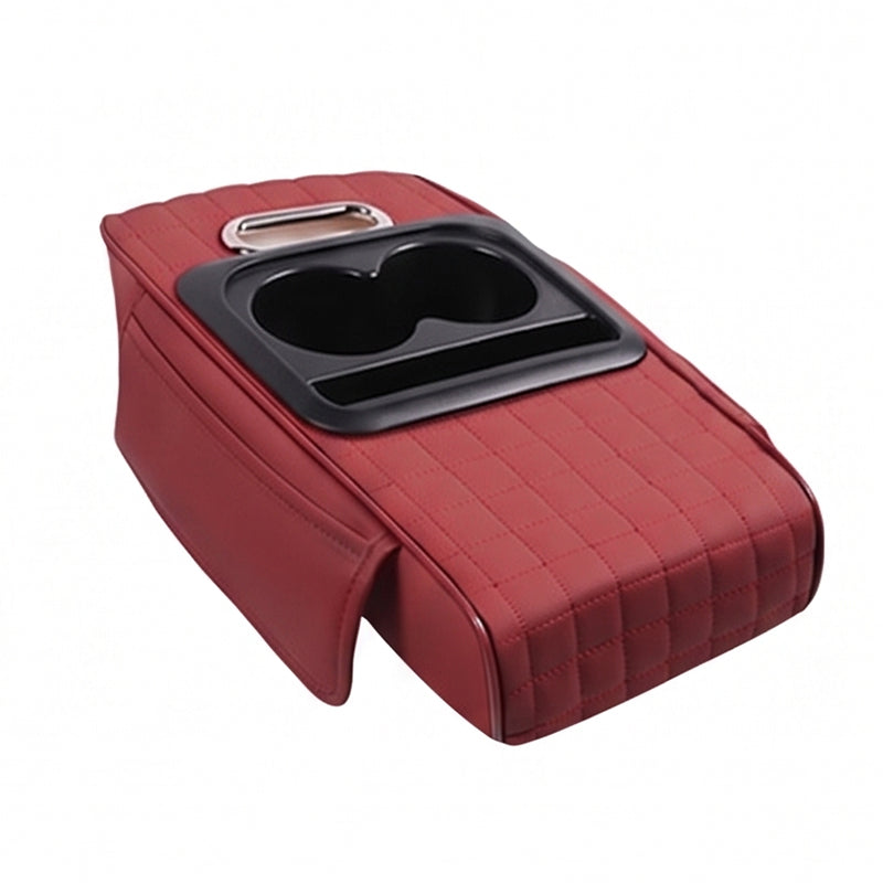 đ5-in-1 Mittelarmlehnenpolster fĂŒrs Auto â erhöht, mit Taschentuchbox, GetrĂ€nkehalter & Organizer