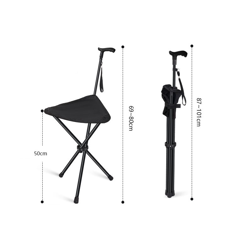⏰ 40 % RABATT – Nur für kurze Zeit ✨2-in-1 Wanderstock mit Sitzfunktion 🚶 Faltbar, Leicht & Rutschfest
