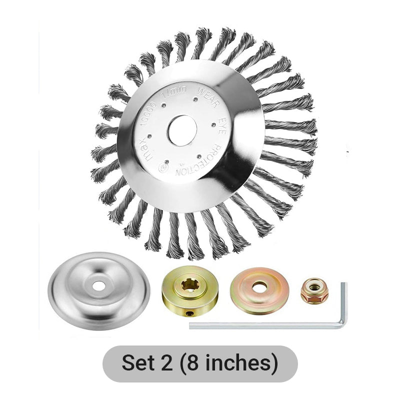 🔧 Mähkopf-Set mit Stahldraht – 6 Zoll & 8 Zoll, vielseitig für Rasenmäher, Unkrautentfernung & Reinigung 🌿